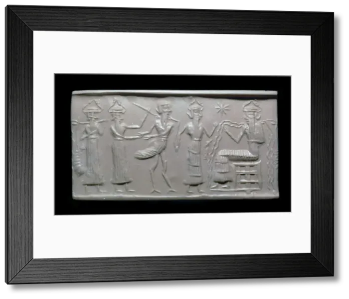 Framed Print : Akkadian cylinder-seal impression Framed Print : Akkadian cylinder-seal impression