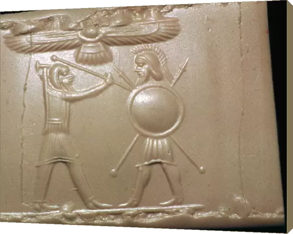 Achaemenid cylinder-seal impression referring to the Greek wars