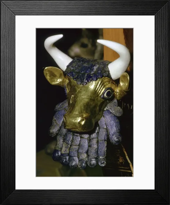 Framed Print : Queens Lyre from Ur, southern Iraq, c2600-c2400 BC Framed Print : Queens Lyre from Ur, southern Iraq, c2600-c2400 BC