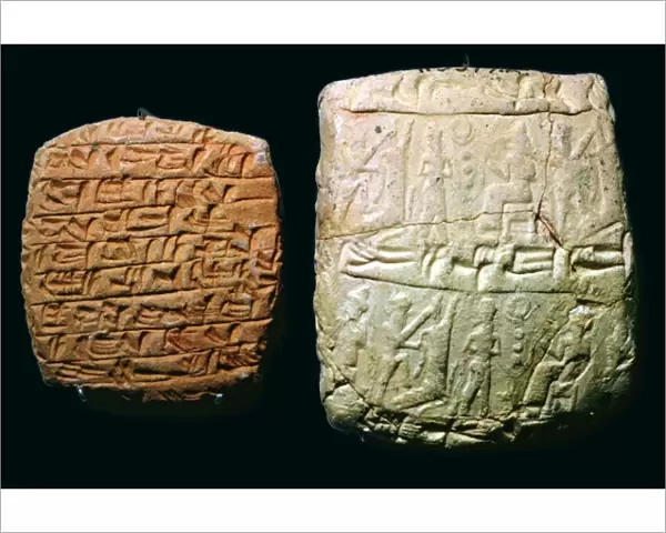Hittite clay tablet and envelope