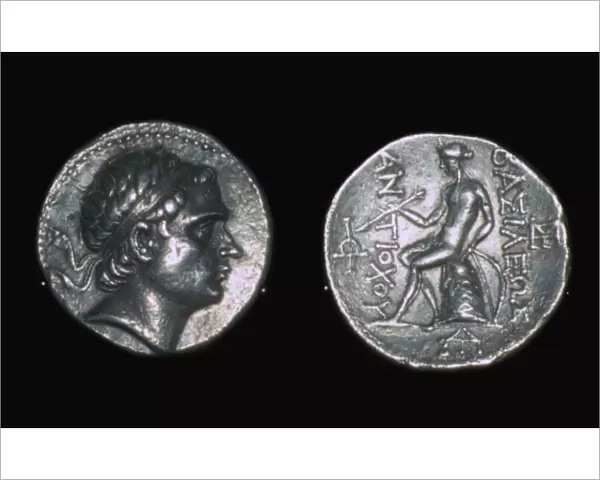 Silver four drachms of King Antiochus III