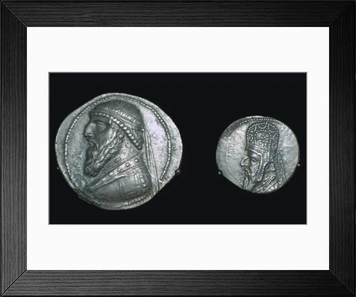 Framed Print : Two coins of Mithridates II of Parthia Framed Print : Two coins of Mithridates II of Parthia