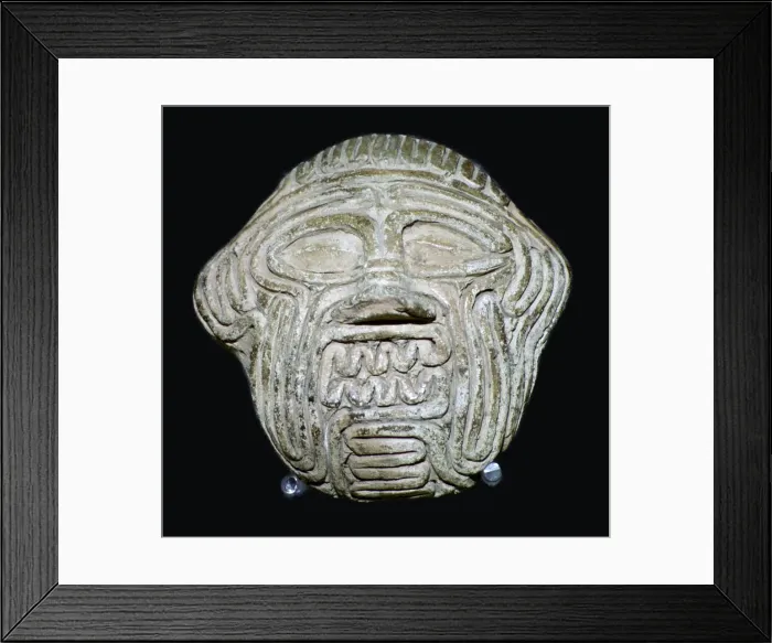 Framed Print : Clay mask of the demon Humbaba Framed Print : Clay mask of the demon Humbaba