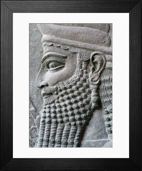 Framed Print : Assyrian relief of a genie protector from the palace of Sargon II at Khorsabad Framed Print : Assyrian relief of a genie protector from the palace of Sargon II at Khorsabad