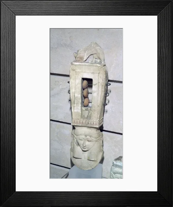 Framed Print : Egyptian sistrum with the head of Hathor Framed Print : Egyptian sistrum with the head of Hathor