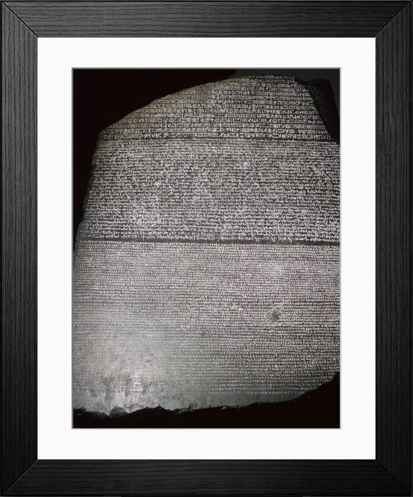 Framed Print : The Rosetta Stone, Egyptian, Ptolemaic Period, 196 BC Framed Print : The Rosetta Stone, Egyptian, Ptolemaic Period, 196 BC