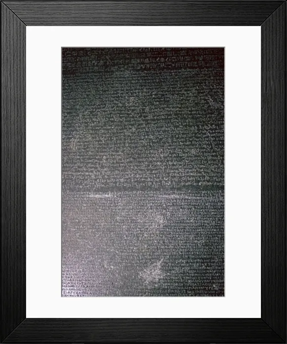Framed Print : The Rosetta Stone, Egyptian, Ptolemaic Period, 196 BC Framed Print : The Rosetta Stone, Egyptian, Ptolemaic Period, 196 BC