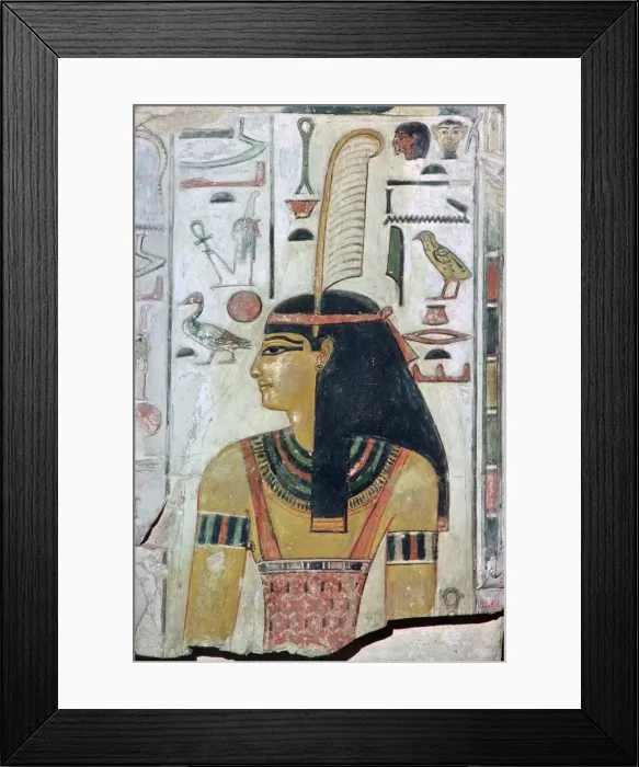 Framed Print : Papyrus image of the goddess Maat Framed Print : Papyrus image of the goddess Maat