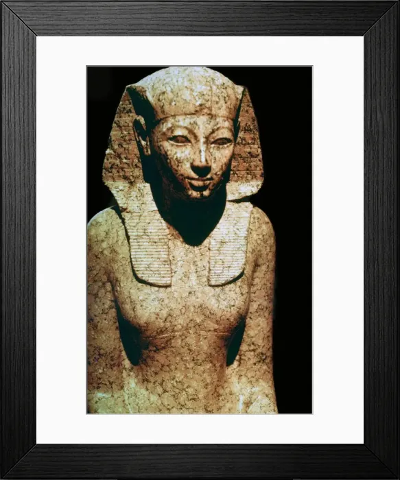 Framed Print : Egyptian sculpture of Queen Hatsheput, 15th century BC Framed Print : Egyptian sculpture of Queen Hatsheput, 15th century BC