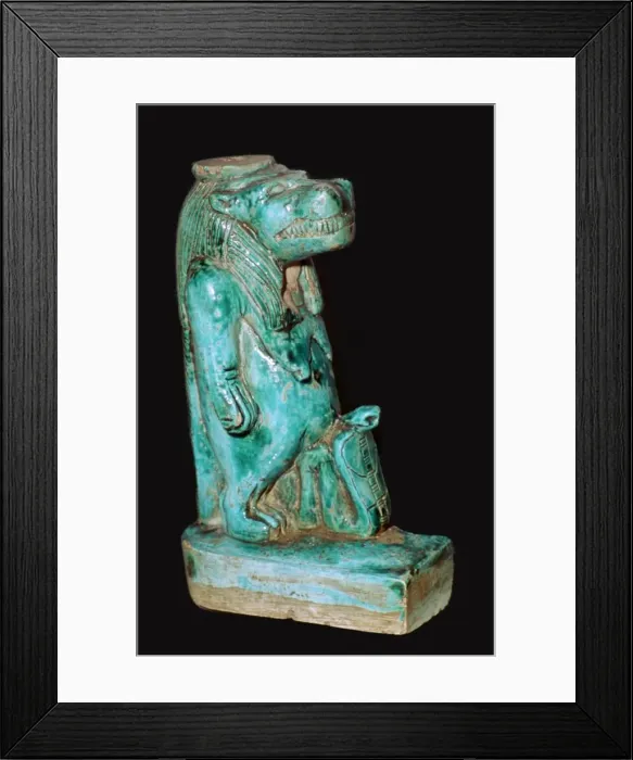 Framed Print : Egyptian faience statuette of the Egyptian goddess Tauret Framed Print : Egyptian faience statuette of the Egyptian goddess Tauret