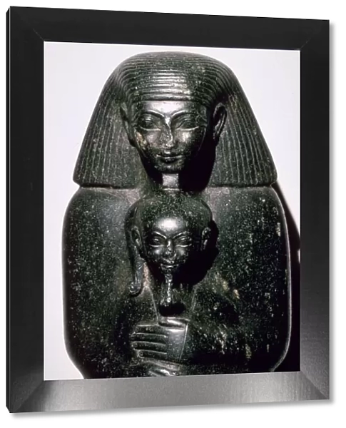 Egyptian statuette of Sehenmut and his ward the Princess Neferure, c. 14th century BC