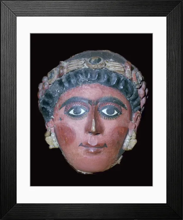 Framed Print : Egyptian painted funerary mask, 2nd century BC Framed Print : Egyptian painted funerary mask, 2nd century BC