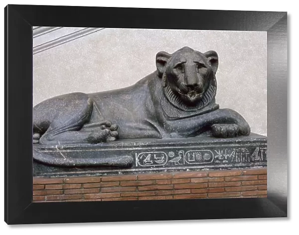 Egyptian sculpture of a lion