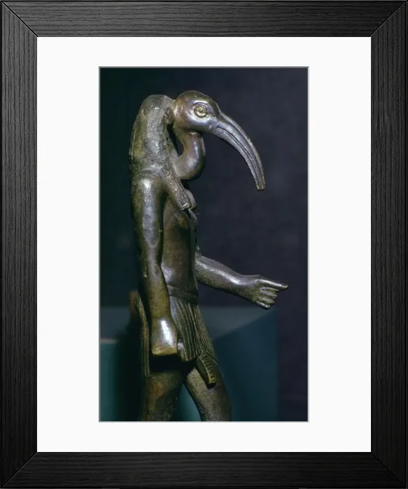 Framed Print : Egyptian statuette of Thoth, 7th century BC Framed Print : Egyptian statuette of Thoth, 7th century BC
