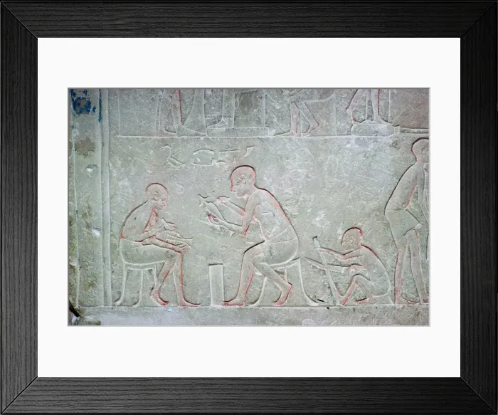 Framed Print : Egyptian relief showing vase painters, 14th century BC Framed Print : Egyptian relief showing vase painters, 14th century BC