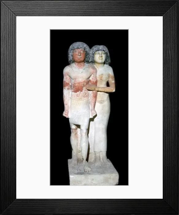Framed Print : Egyptian sculpture of a man and his wife Framed Print : Egyptian sculpture of a man and his wife