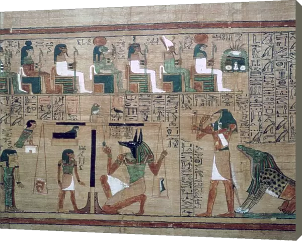 Egyptian papyrus with a depiction of the weighing of the heart