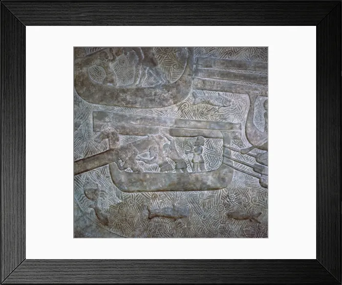 Framed Print : Assyrian relief of the transport of wood Framed Print : Assyrian relief of the transport of wood