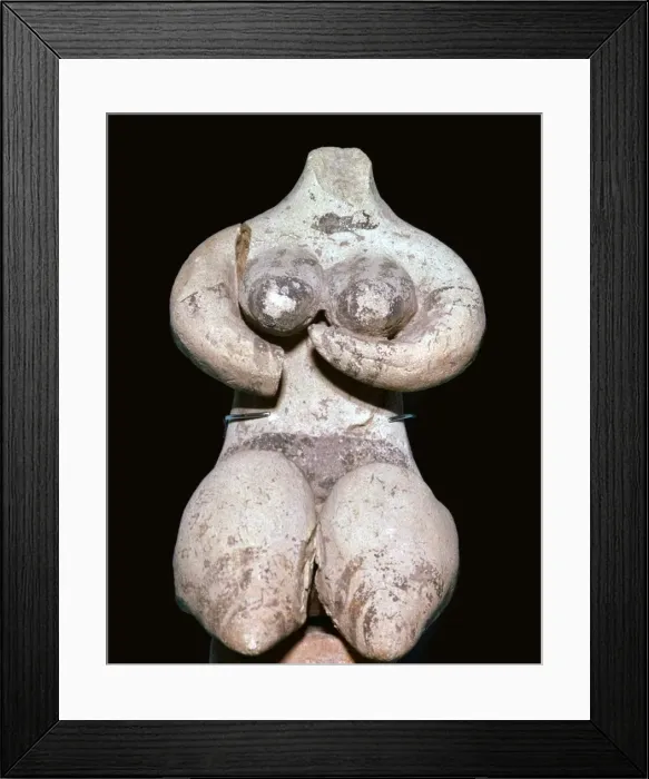 Framed Print : Syrian baked clay fertility figure, 5th century BC Framed Print : Syrian baked clay fertility figure, 5th century BC