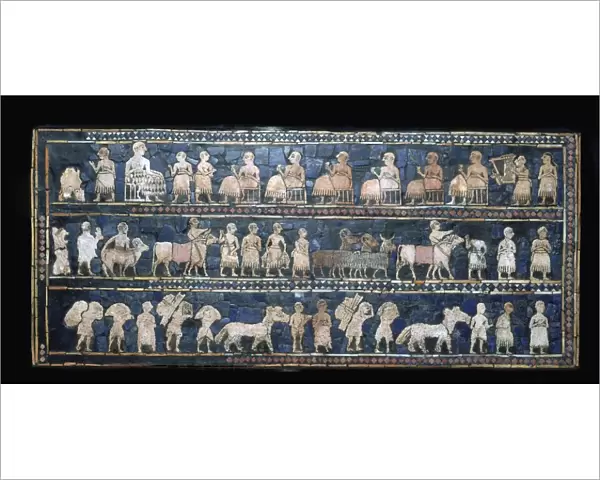 The Peace side of the Standard of Ur, southern Iraq, about 2600-2400 BC
