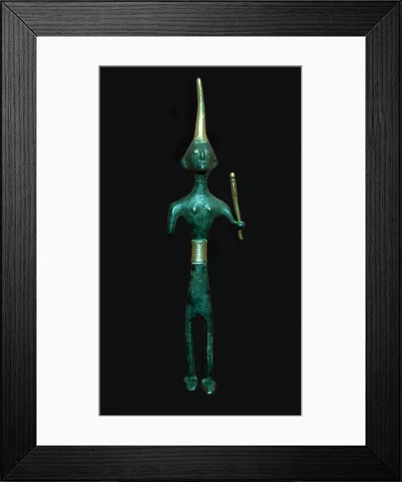 Framed Print : Bronze and gold Canaanite deity