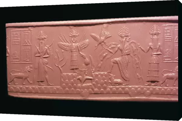 Akkadian cylinder-seal impression of the scribe Adda, 22nd century BC