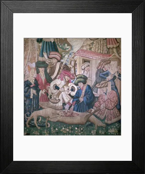 Framed Print : Detail from the Devonshire Hunting Tapestries, 15th century Framed Print : Detail from the Devonshire Hunting Tapestries, 15th century
