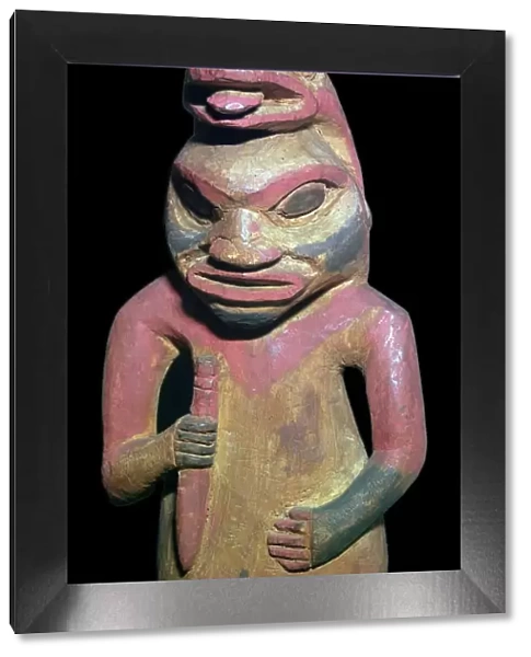 Nootka Sound Native American figure of a man wearing a bears skin