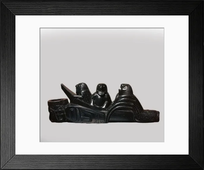 Framed Print : Haida Native American tobacco-pipe, 19th century Framed Print : Haida Native American tobacco-pipe, 19th century