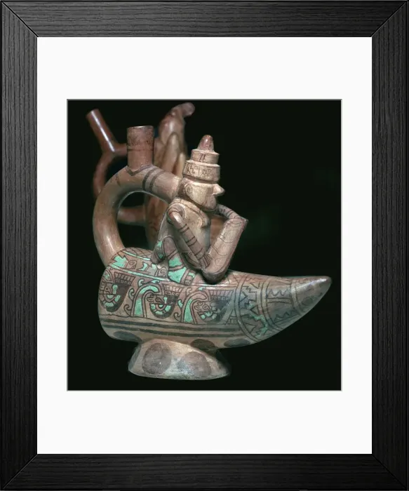 Framed Print : Mochica stirrup-spout vessel of a fisherman Framed Print : Mochica stirrup-spout vessel of a fisherman
