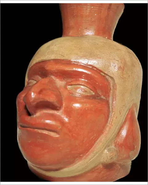 Mochica pottery vessel of a hook-nosed man