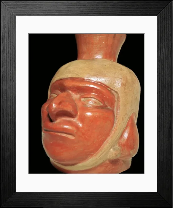 Framed Print : Mochica pottery vessel of a hook-nosed man Framed Print : Mochica pottery vessel of a hook-nosed man