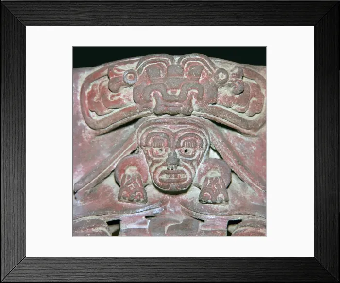 Framed Print : Zapotec pottery figure of an old man god, 5th century Framed Print : Zapotec pottery figure of an old man god, 5th century
