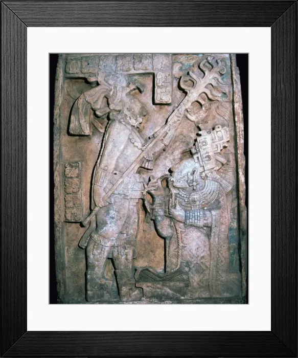 Framed Print : Lintel 24, Maya, Late Classic period, c600-900 Framed Print : Lintel 24, Maya, Late Classic period, c600-900