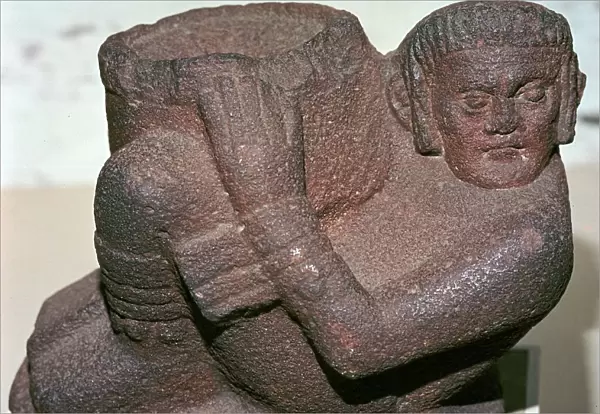 Mayan vessel in the shape of the rain-god Chac Mool