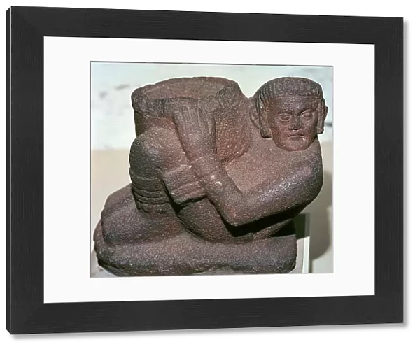 Mayan vessel in the shape of the rain-god Chac Mool