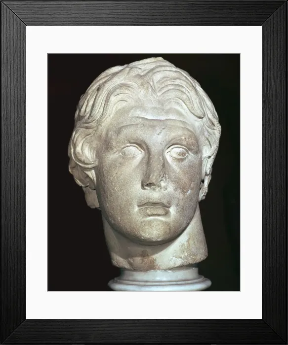 Framed Print : Head of Alexander the Great, 4th century Framed Print : Head of Alexander the Great, 4th century