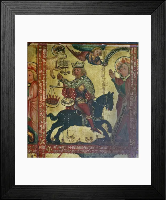 Framed Print : Painting showing the emperor Titus, 14th century Artist: Master Bertram of Hamburg Framed Print : Painting showing the emperor Titus, 14th century Artist: Master Bertram of Hamburg