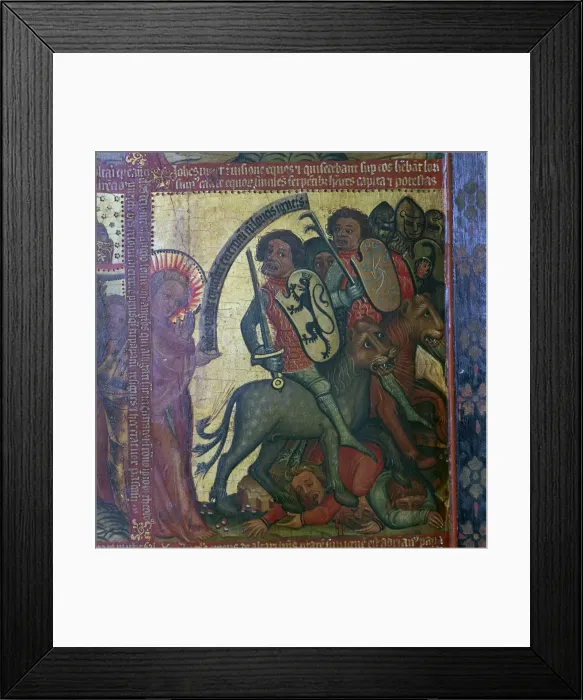 Framed Print : Detail from the Altar of the Apocalypse, 14th century. Artist: Master Bertram of Hamburg Framed Print : Detail from the Altar of the Apocalypse, 14th century. Artist: Master Bertram of Hamburg