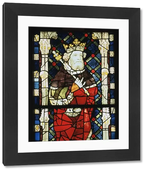 Stained glass window of King Cnut, 15th century