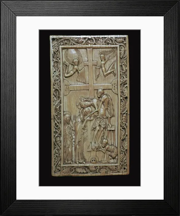 Framed Print : Ivory carving of the deposition from the cross Framed Print : Ivory carving of the deposition from the cross