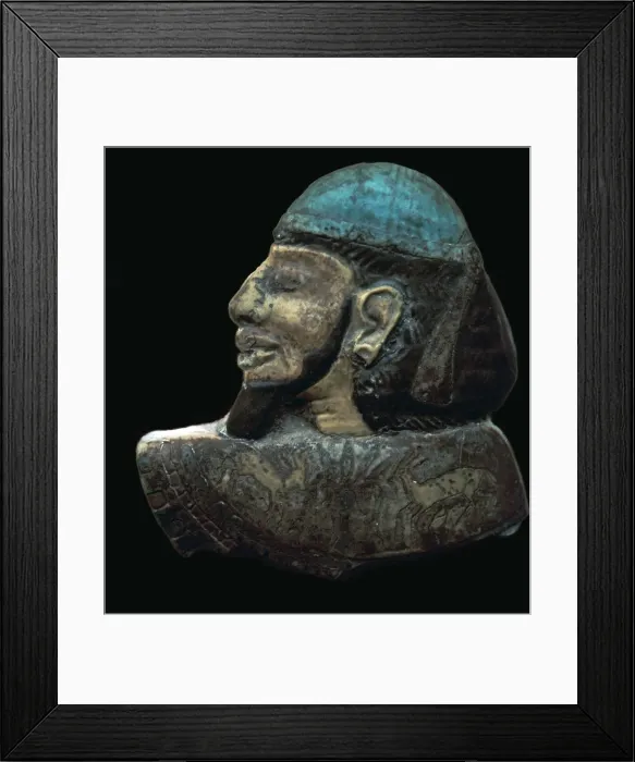 Framed Print : Egyptian glazed relief of a Phoenician slave Framed Print : Egyptian glazed relief of a Phoenician slave