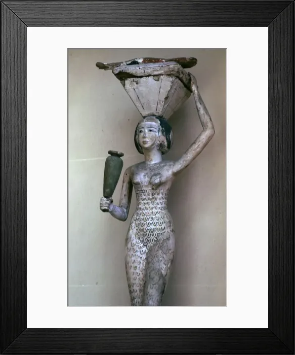 Framed Print : Egyptian statuette of a woman bearing offerings, 22nd century BC Framed Print : Egyptian statuette of a woman bearing offerings, 22nd century BC