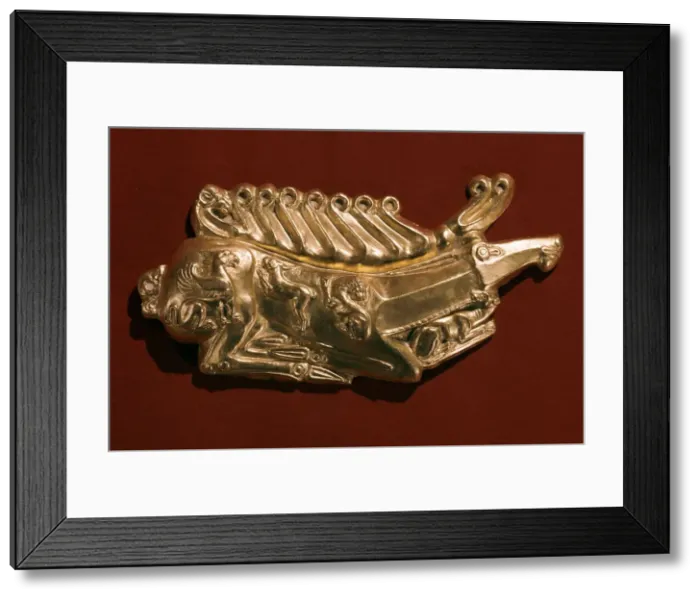 Framed Print : Scythian gold stag plaque, 4th century BC Framed Print : Scythian gold stag plaque, 4th century BC