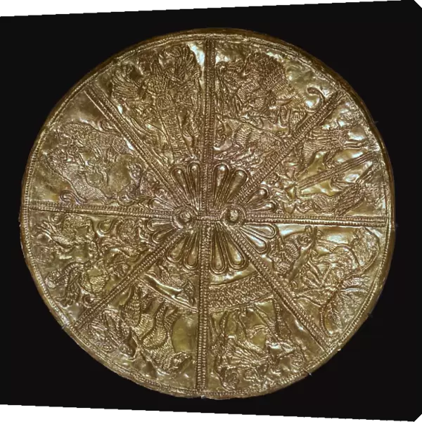 Gilt and engraved silver Scythian mirror, 6th century BC