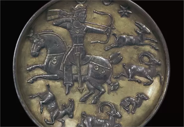 Sassanian dish showing King Ardashir III hunting
