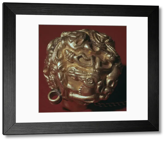 Framed Print : Detail of base of Sarmatian gold scent bottle with an eagle Framed Print : Detail of base of Sarmatian gold scent bottle with an eagle