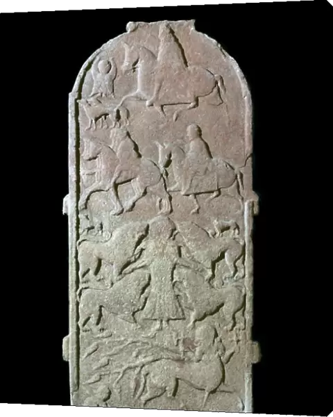 Pictish cross-slab showing Pictish horsemen and centaurs, 7th century