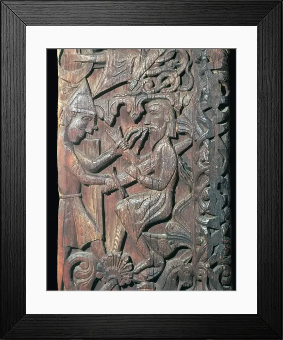 Framed Print : Detail of the wooden portal of Hylestad Church Framed Print : Detail of the wooden portal of Hylestad Church