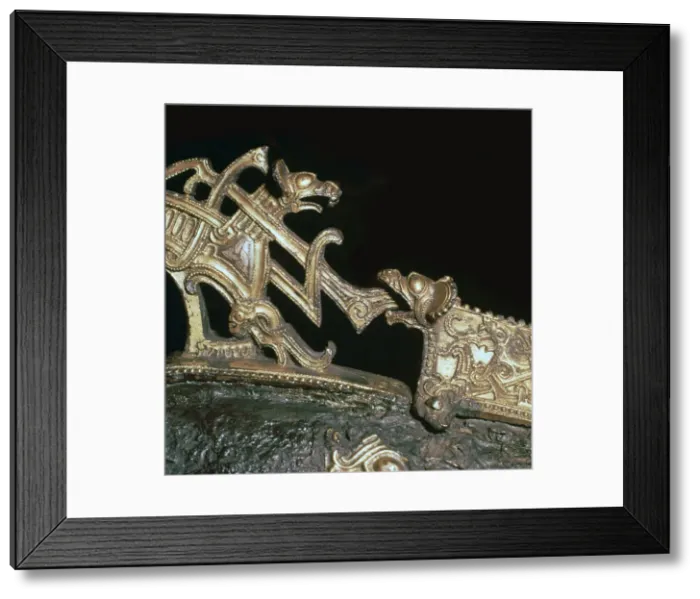 Framed Print : Detail of a Viking neck-yoke for a pair of horses, 10th century Framed Print : Detail of a Viking neck-yoke for a pair of horses, 10th century